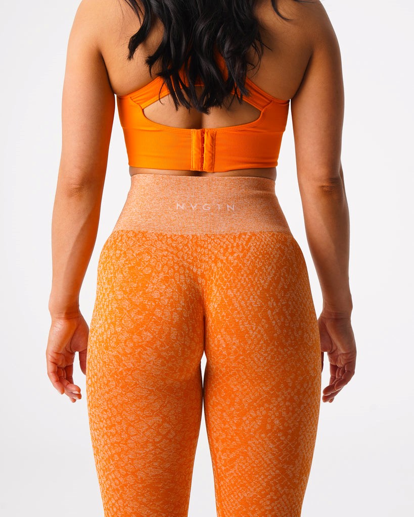 NVGTN Snakeskin Seamless Leggings Oranžové | QYLFM3740