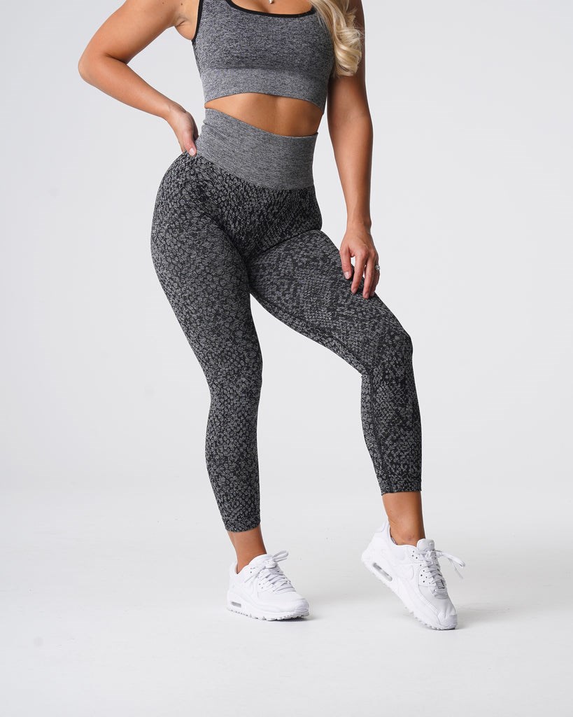 NVGTN Snakeskin Seamless Leggings Černé | DUSIL9473