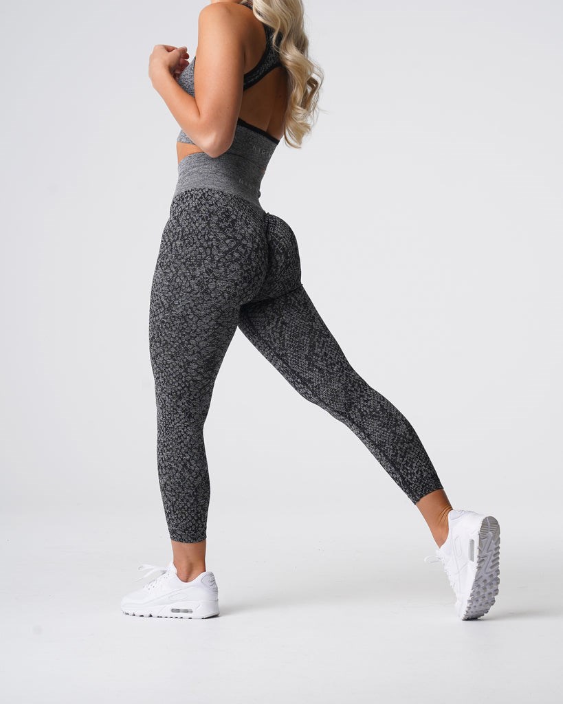 NVGTN Snakeskin Seamless Leggings Černé | DUSIL9473