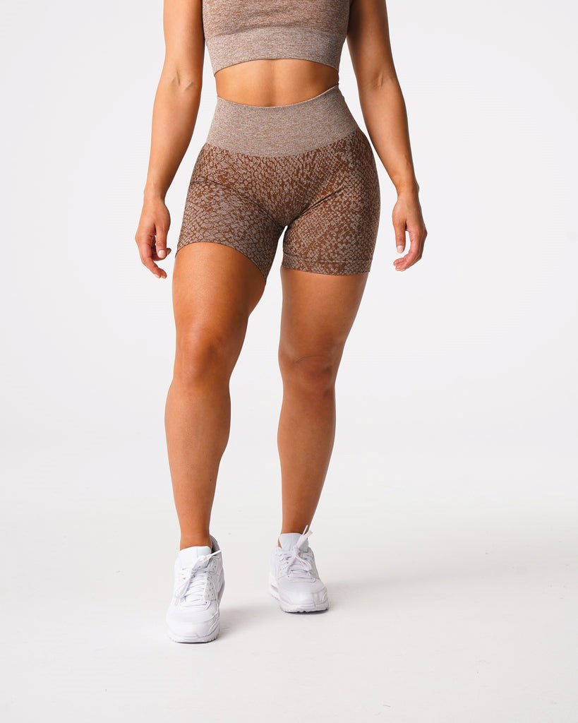 NVGTN Snakeskin Seamless Shorts Mocha | NQVDH3024