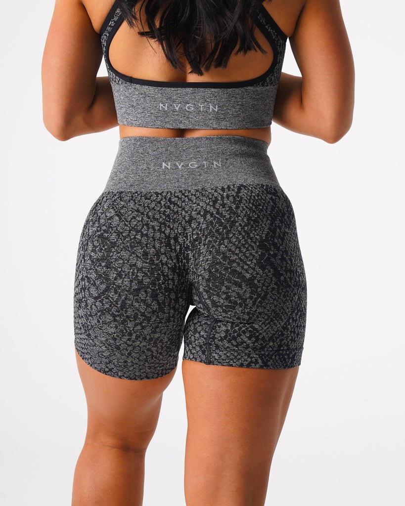 NVGTN Snakeskin Seamless Shorts Černé | MYPER9743