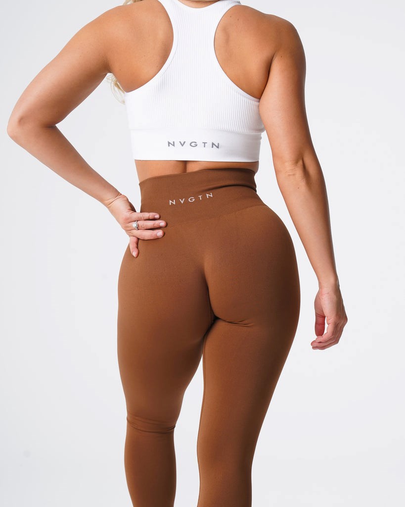 NVGTN Solid Seamless Leggings Caramel | NSGXK7152