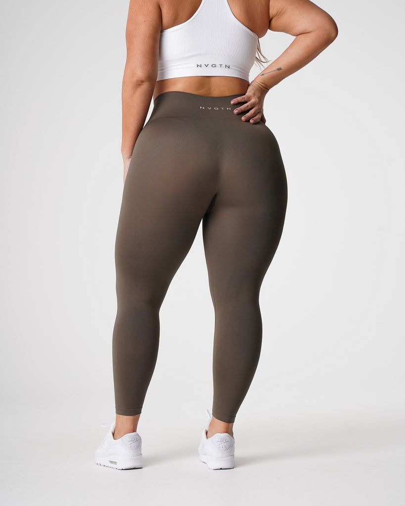 NVGTN Solid Seamless Leggings Olivy Zelené | NVCEY8067