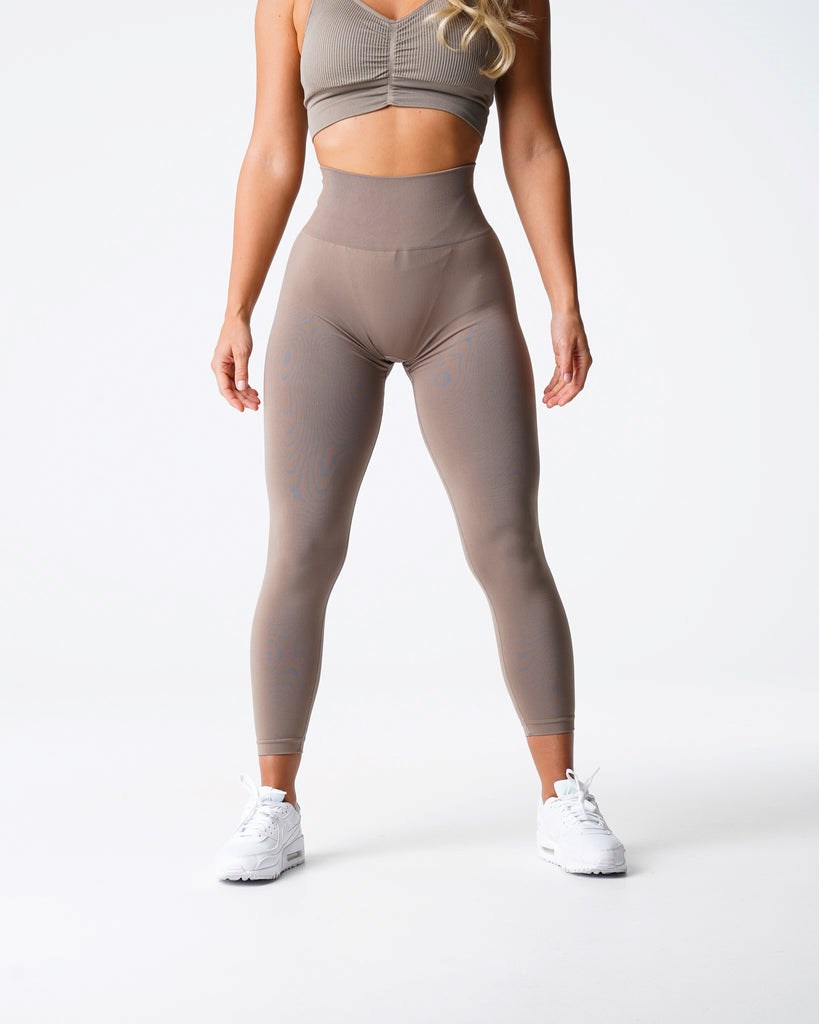 NVGTN Solid Seamless Leggings Taupe | VXKBP0513