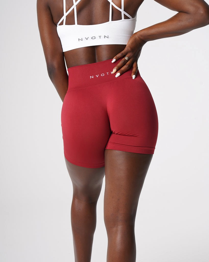 NVGTN Solid Seamless Shorts Carmine | SPCQZ5721