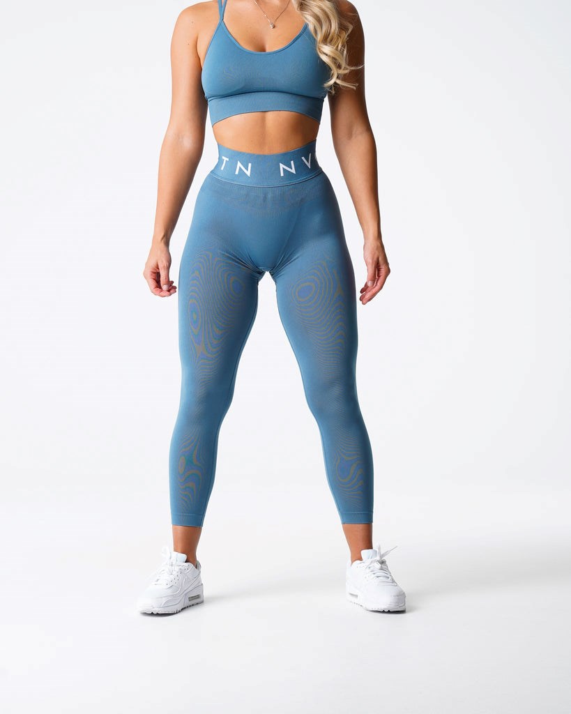 NVGTN Sportovní Seamless Leggings Blankyt | BJXEH2816