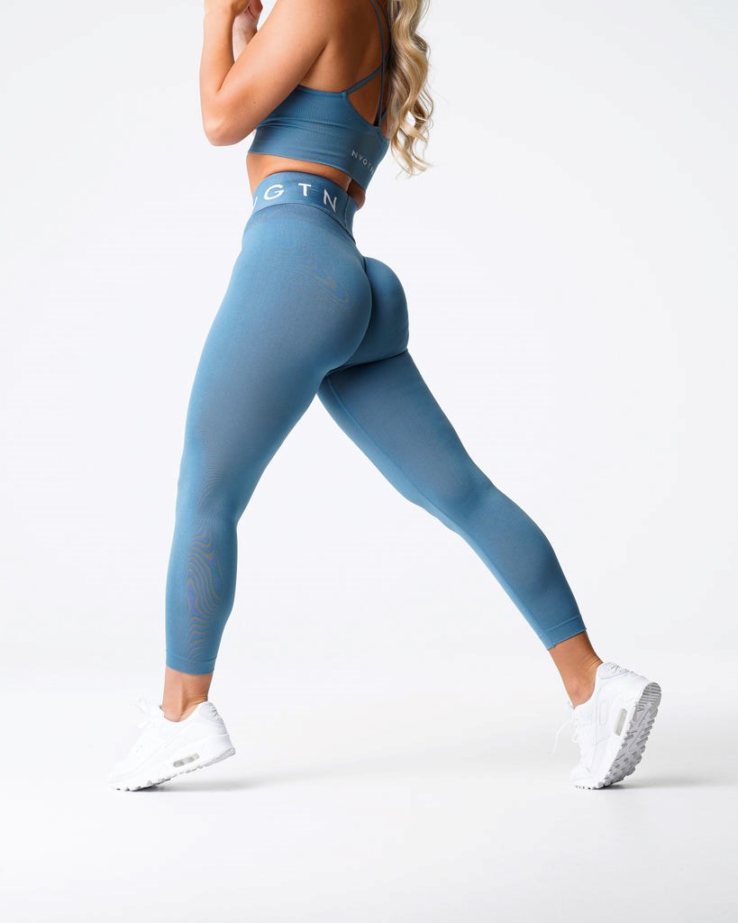 NVGTN Sportovní Seamless Leggings Blankyt | BJXEH2816