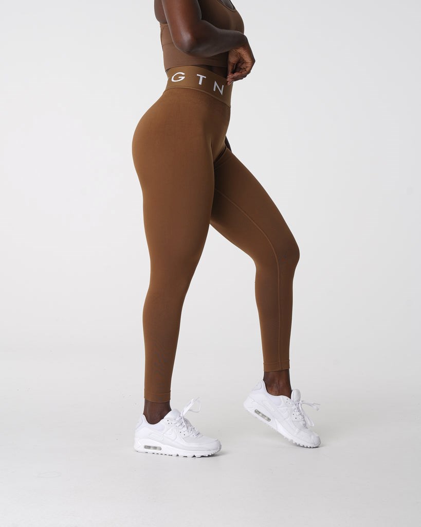 NVGTN Sportovní Seamless Leggings Mocha | DPFWG9140