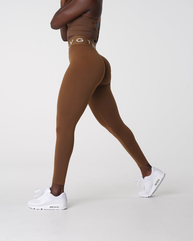 NVGTN Sportovní Seamless Leggings Mocha | DPFWG9140