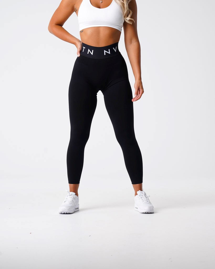 NVGTN Sportovní Seamless Leggings Černé | FTNCO5276