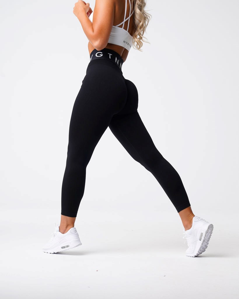 NVGTN Sportovní Seamless Leggings Černé | FTNCO5276