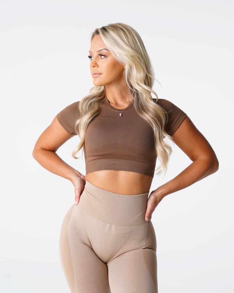 NVGTN Vortex Seamless Bra Top Mocha | XMEFN7926