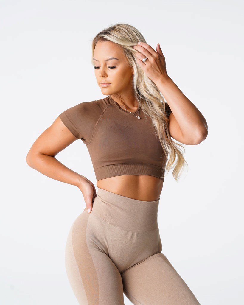 NVGTN Vortex Seamless Bra Top Mocha | XMEFN7926