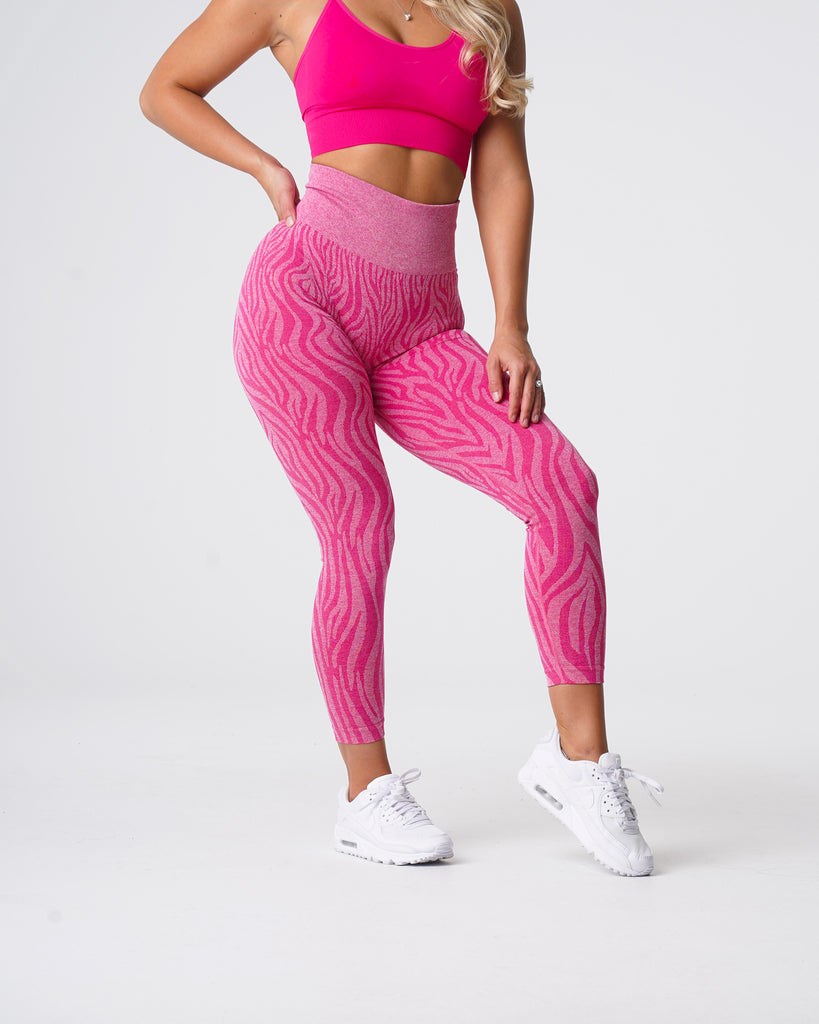 NVGTN Zebra Seamless Leggings Fuchsie | DRYSH4361