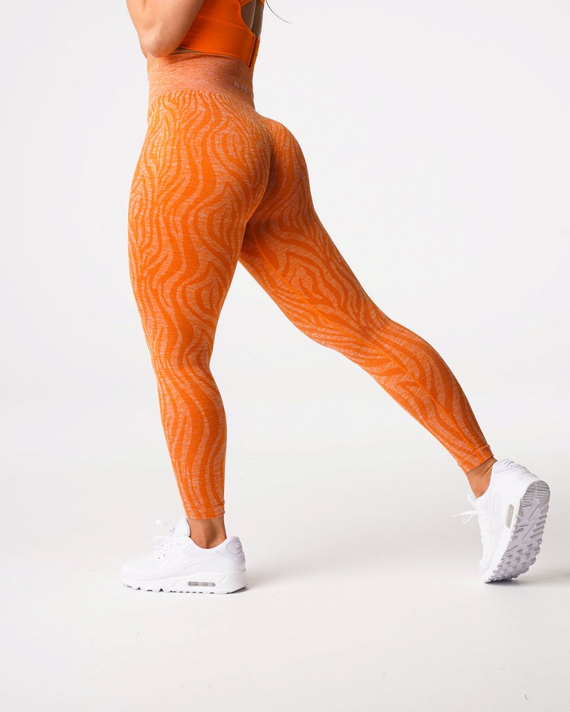 NVGTN Zebra Seamless Leggings Oranžové | YAJDB3674