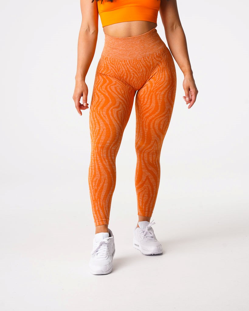 NVGTN Zebra Seamless Leggings Oranžové | YAJDB3674