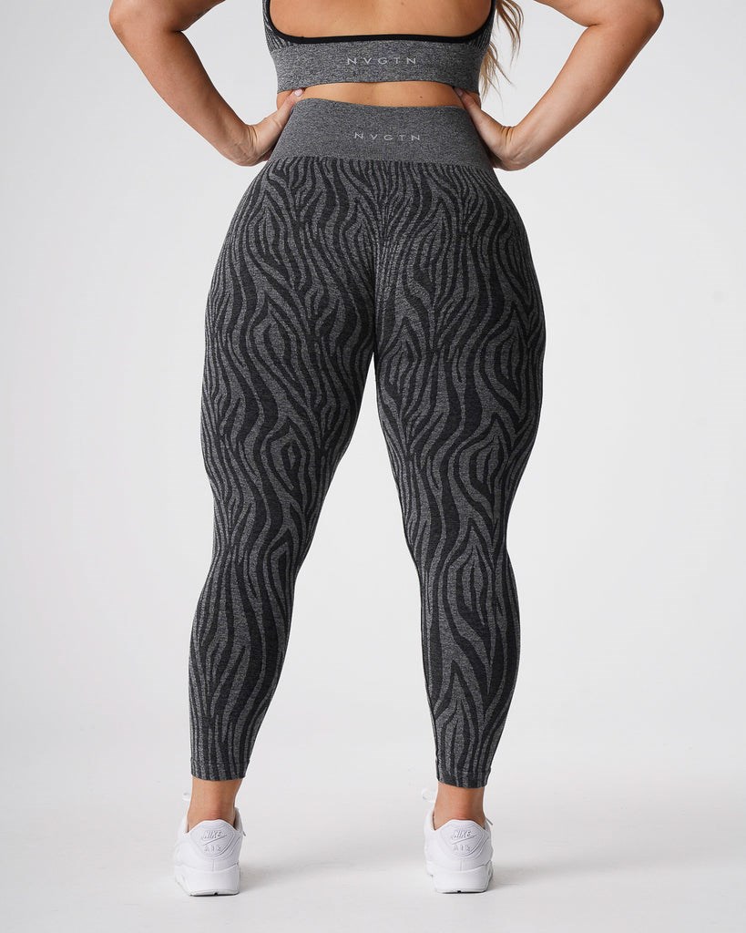 NVGTN Zebra Seamless Leggings Černé | EVFHW8102