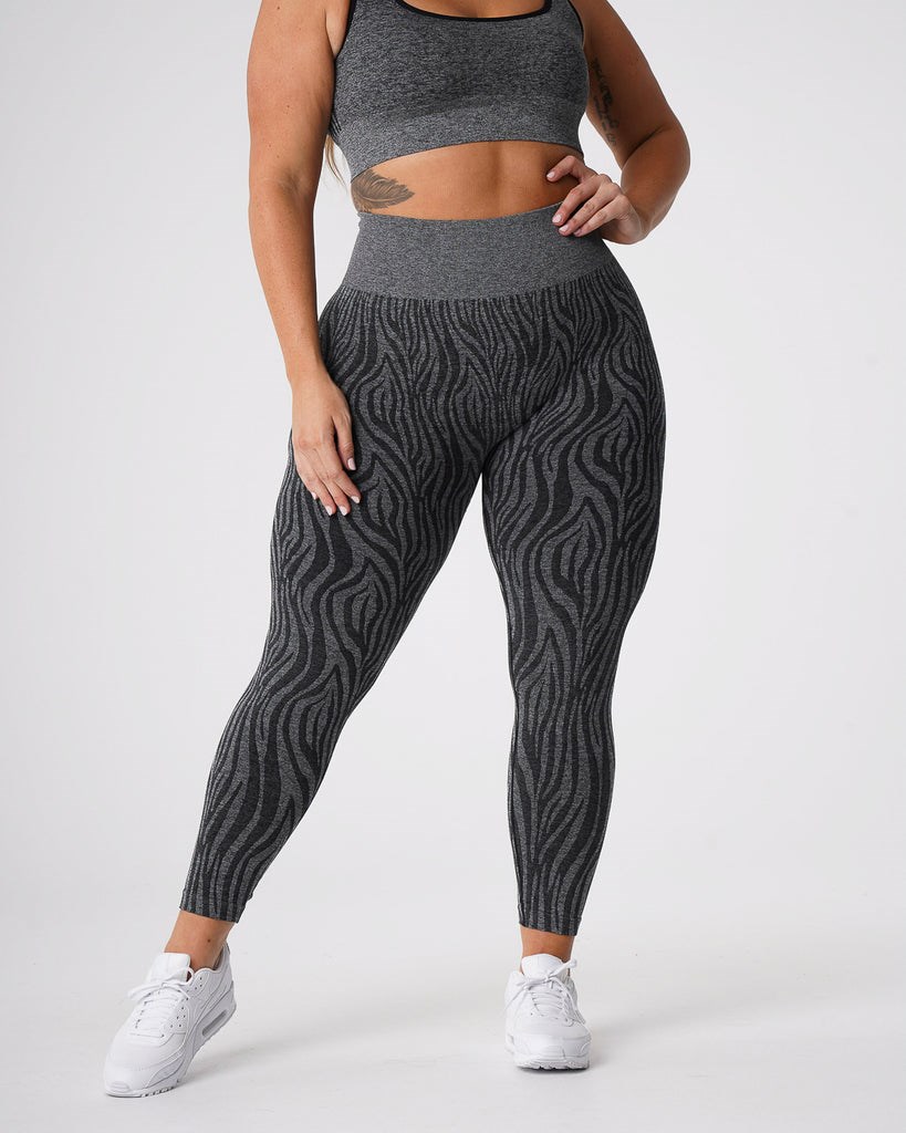 NVGTN Zebra Seamless Leggings Černé | EVFHW8102