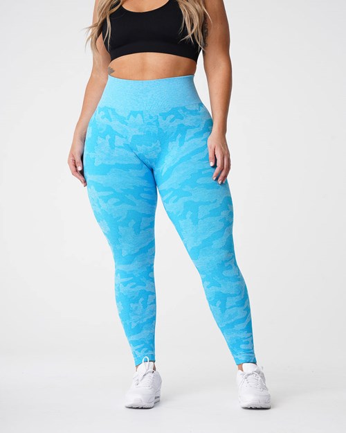 NVGTN Camo Seamless Leggings Caribbean | YKQRN3081