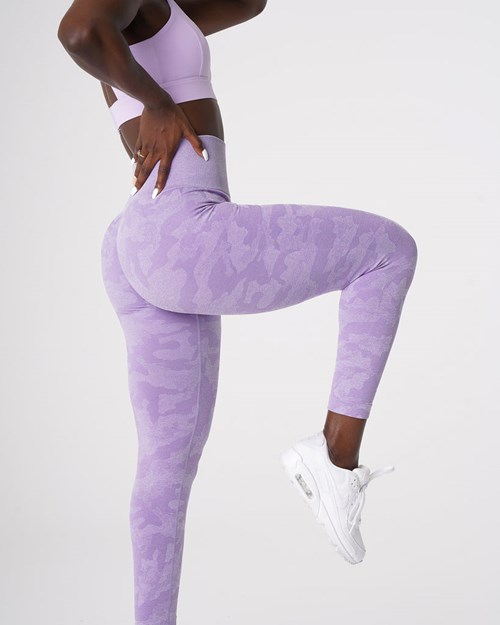 NVGTN Camo Seamless Leggings Lilac | CQHPA6014