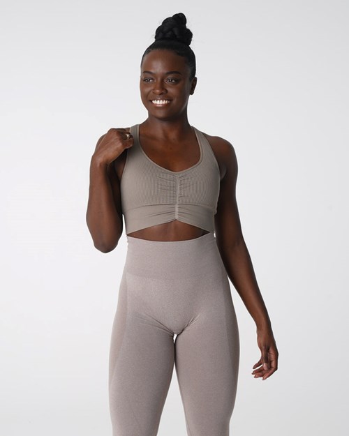 NVGTN Cinched Seamless Bra Taupe | ZVAWY4397