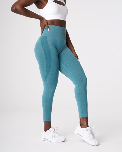 NVGTN Contour Seamless Leggings Teal | RNGMB2719