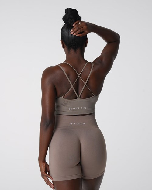 NVGTN Flourish Seamless Bra Taupe | KWNGU1486