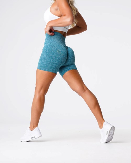 NVGTN Scrunch Seamless Shorts Teal | GQXWB1962